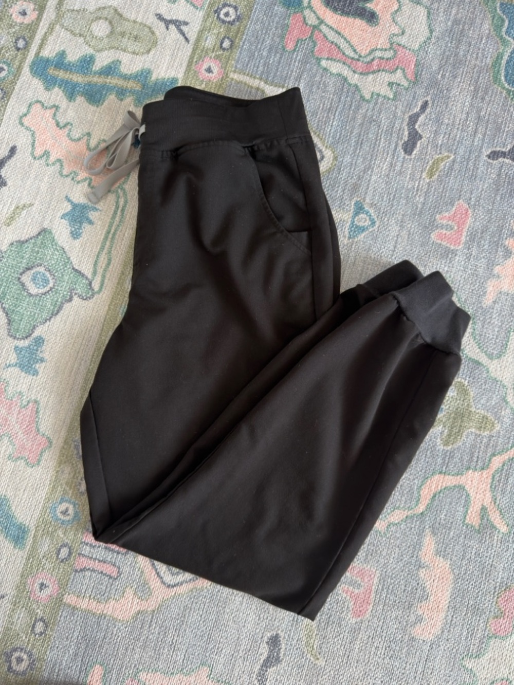 Figs Technical Collection Black High Waisted Scrub Pants
